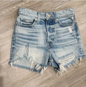Lucky Brand   High Waisted Relaxed Short Distressed Jean Shorts 2/26